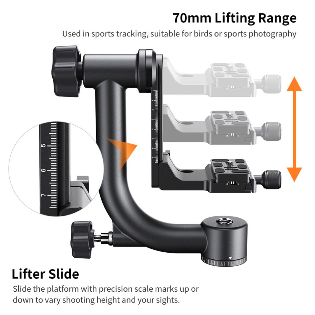 K&F Concept Aluminum Panoramic Gimbal Head KF31.052 - 5